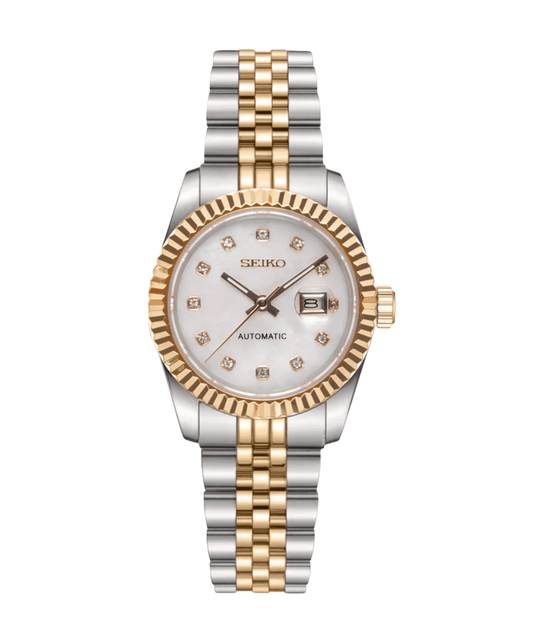 Seiko Mod Datejust Lady Twotone Gem White