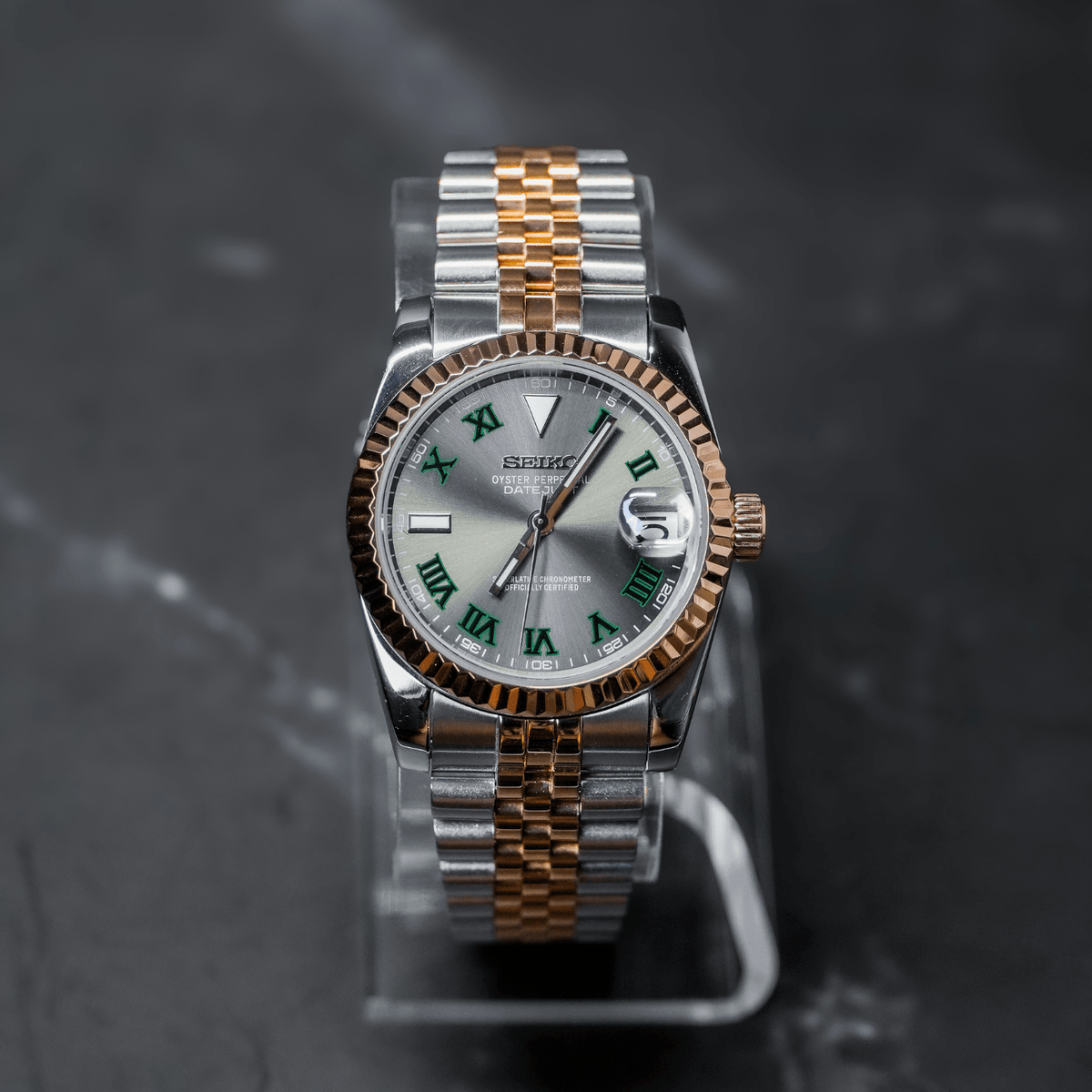 Seiko Mod Datejust Twotone Wimbledon