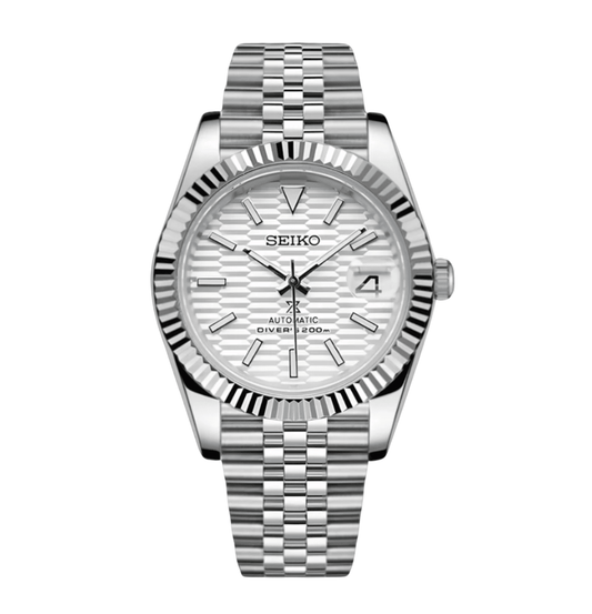 Seiko Mod Datejust White Motif