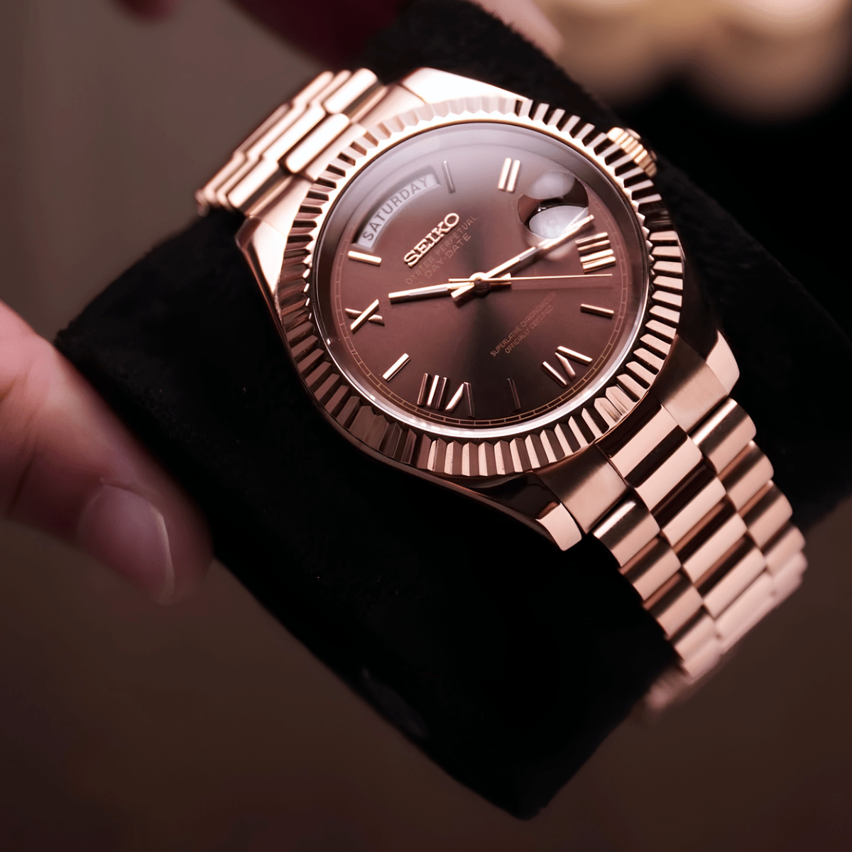Seiko Mod Day-Date RG Roman Chocolate