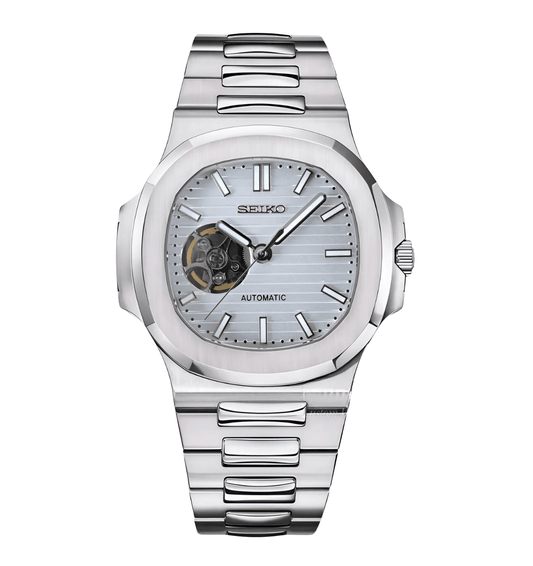Seiko Mod Nautilus White Open Heart