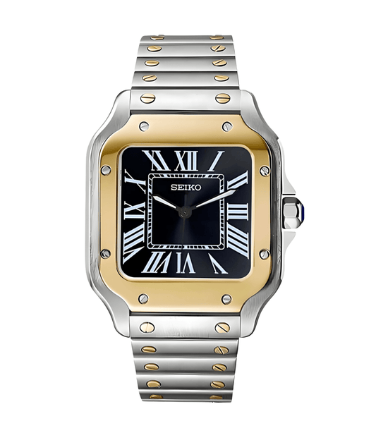 Seiko Mod Santos Twotone Black