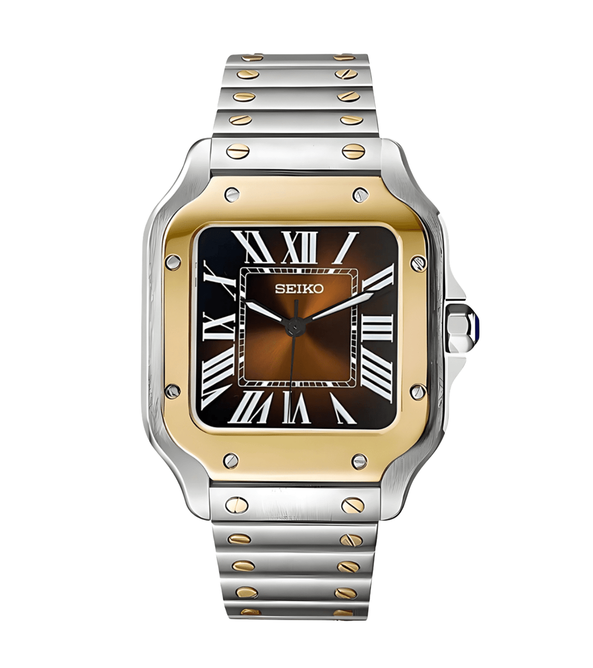 Seiko Mod Santos Twotone Brown