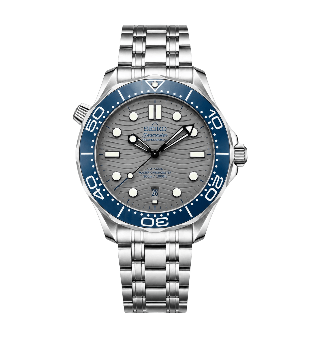 Seiko Mod Seamaster Blue Grey