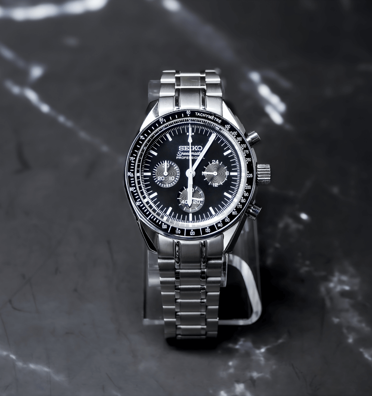 Seiko Mod Speedmaster Black