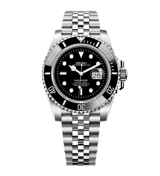 Seiko Mod Submariner Black