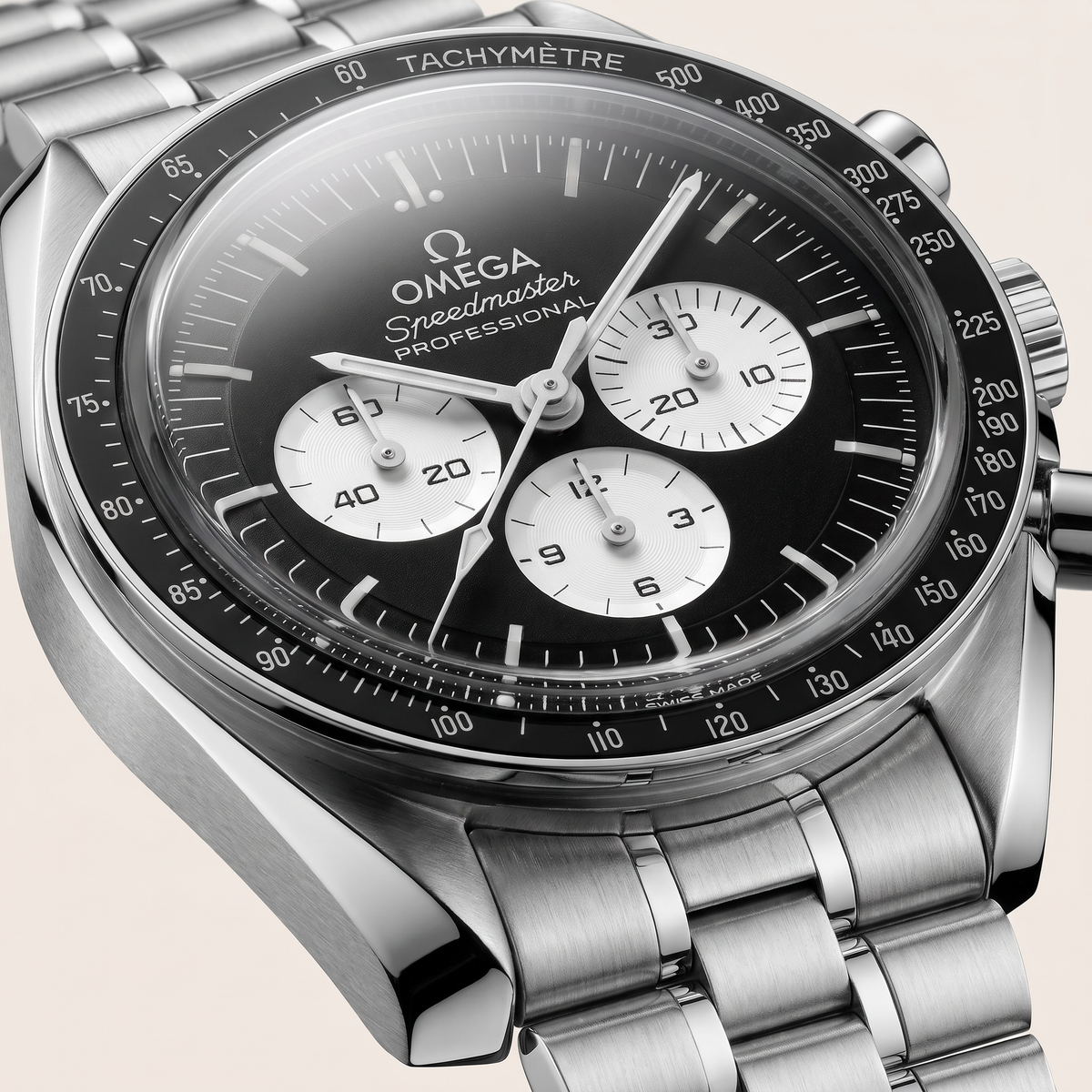 Speedmaster Black Dial Stainless Steel Automatic Watch