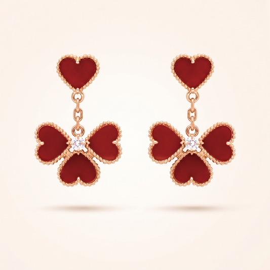 Sweet Carnelian Hearts earrings