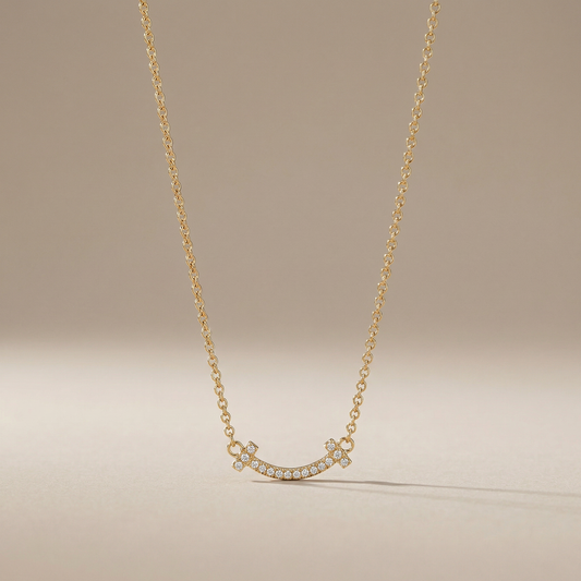 T Small Diamond Pavé Pendant Necklace