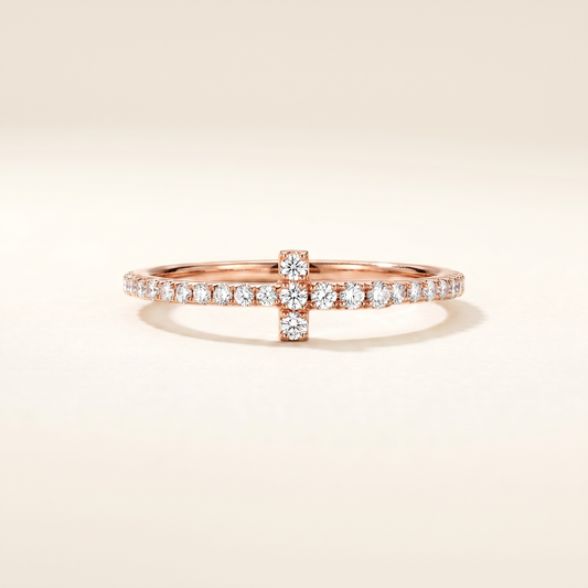 T Wire Pavé Diamonds Band Ring