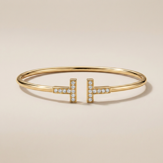 T Wire Pavé Small Bracelet