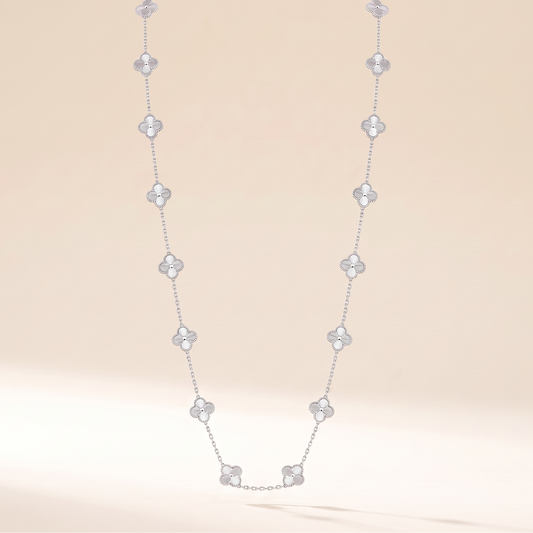 Vintage Alhambra 20 Motifs Style Fluted Clover Necklace